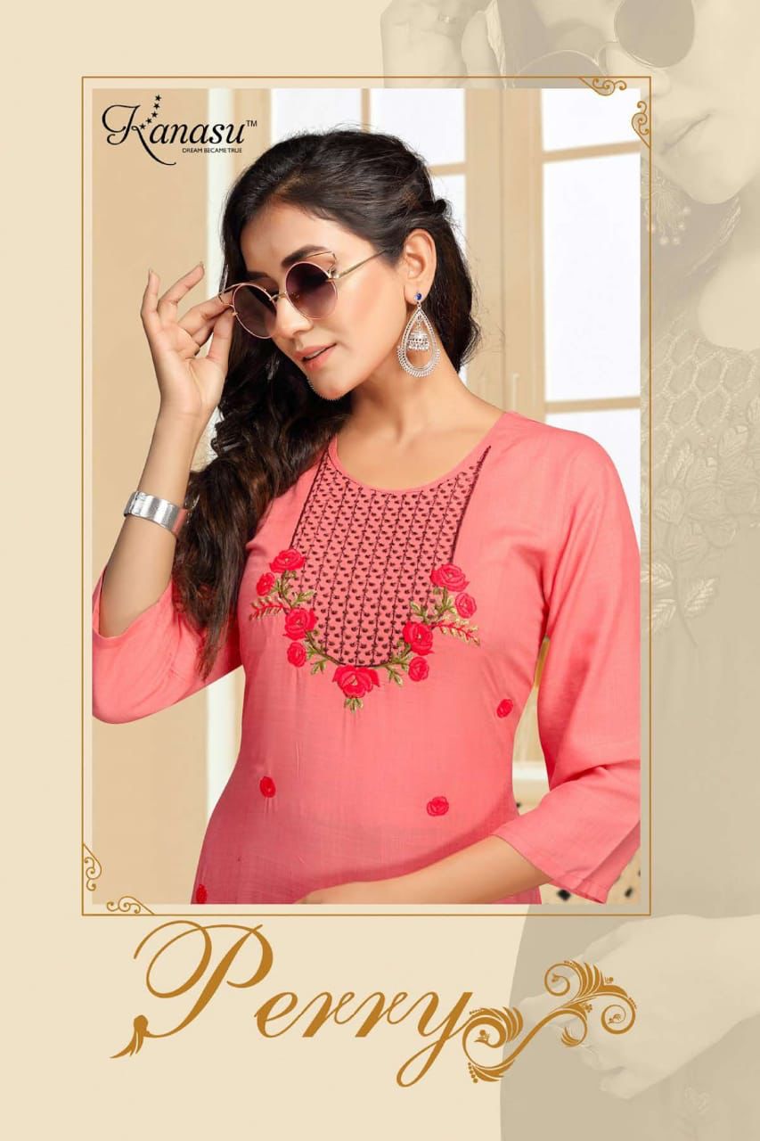 Kanasu Perry Classic Ethnic Wear Heavy Rayon Designer Kurti Collection
